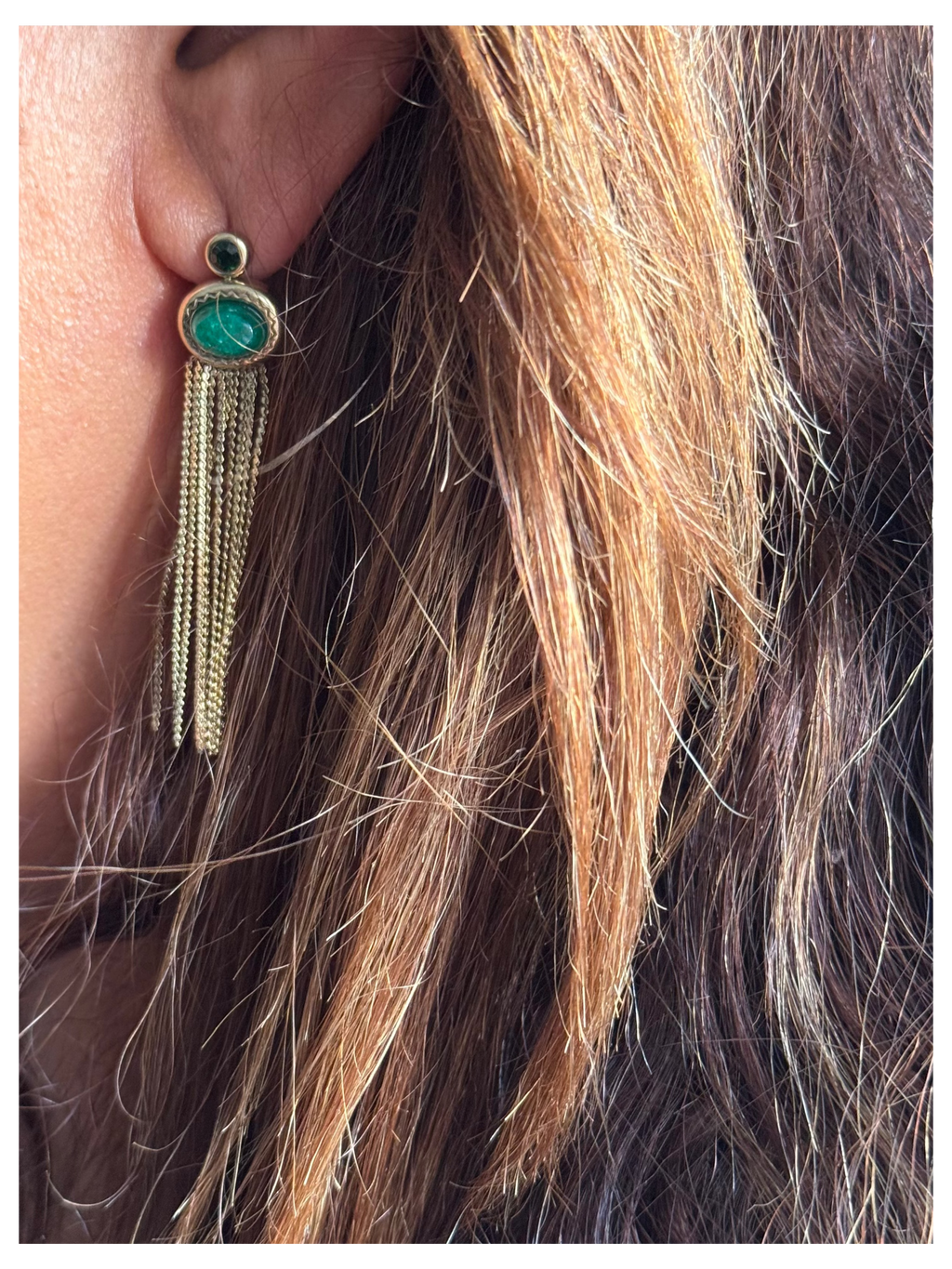 Boucles d'oreilles Emeraude