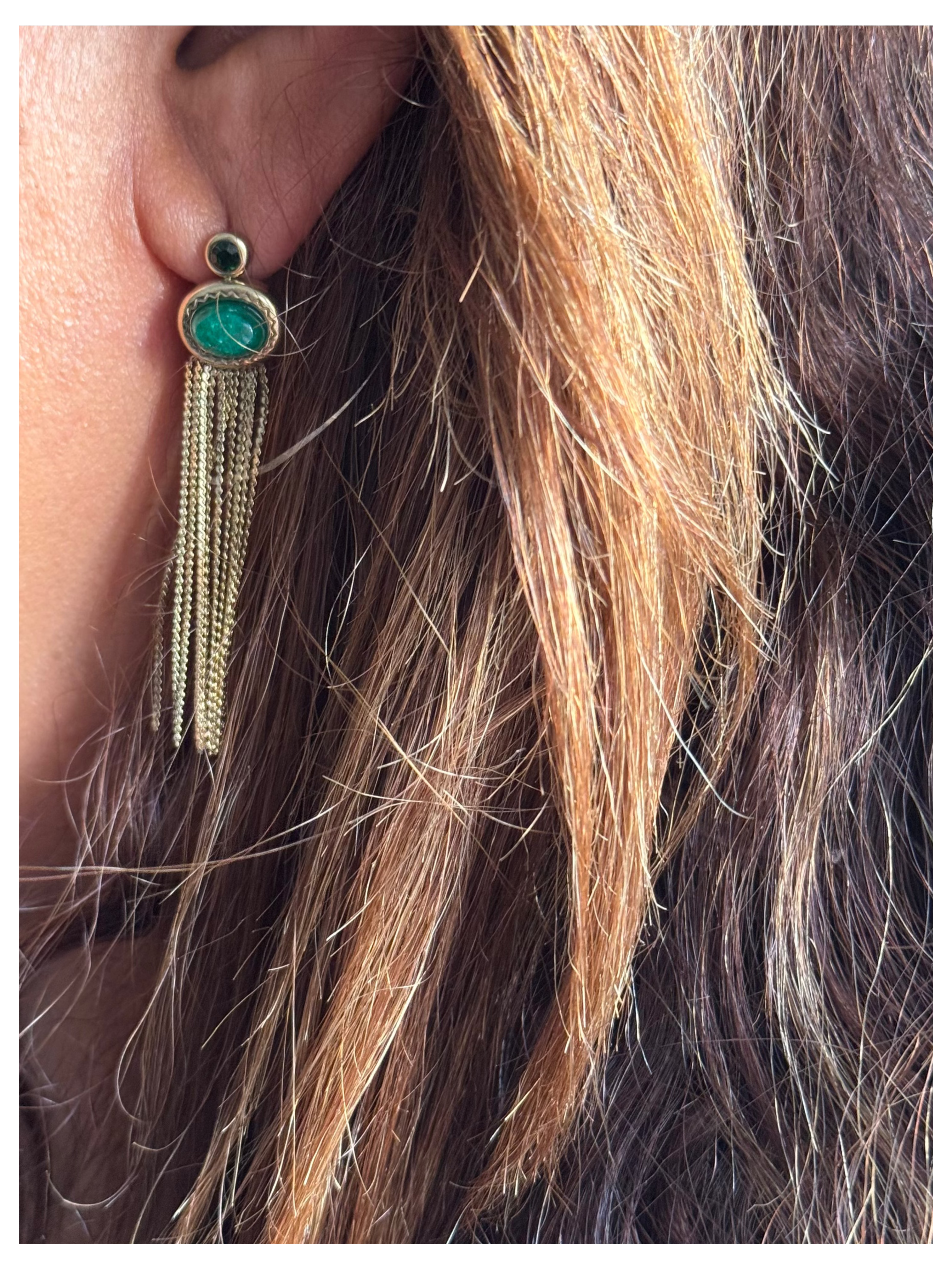 Boucles d'oreilles Emeraude