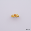 Bague pièces ambre fond lilas