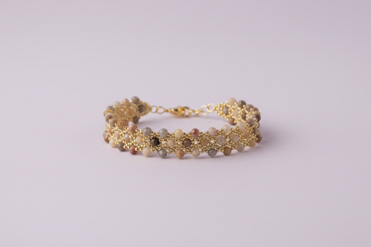 Bracelet Ayla doré fond lilas