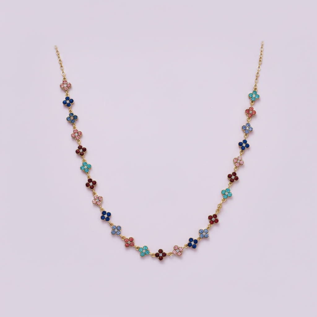 Collier Trèfles Multicolore