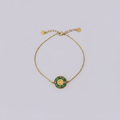 Bracelet médaillon jade doré fond lilas