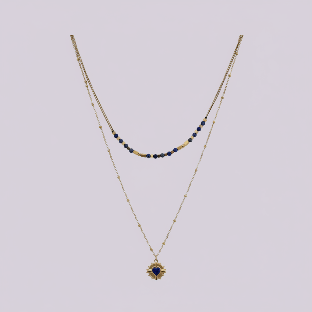 Collier Cœur Lapis
