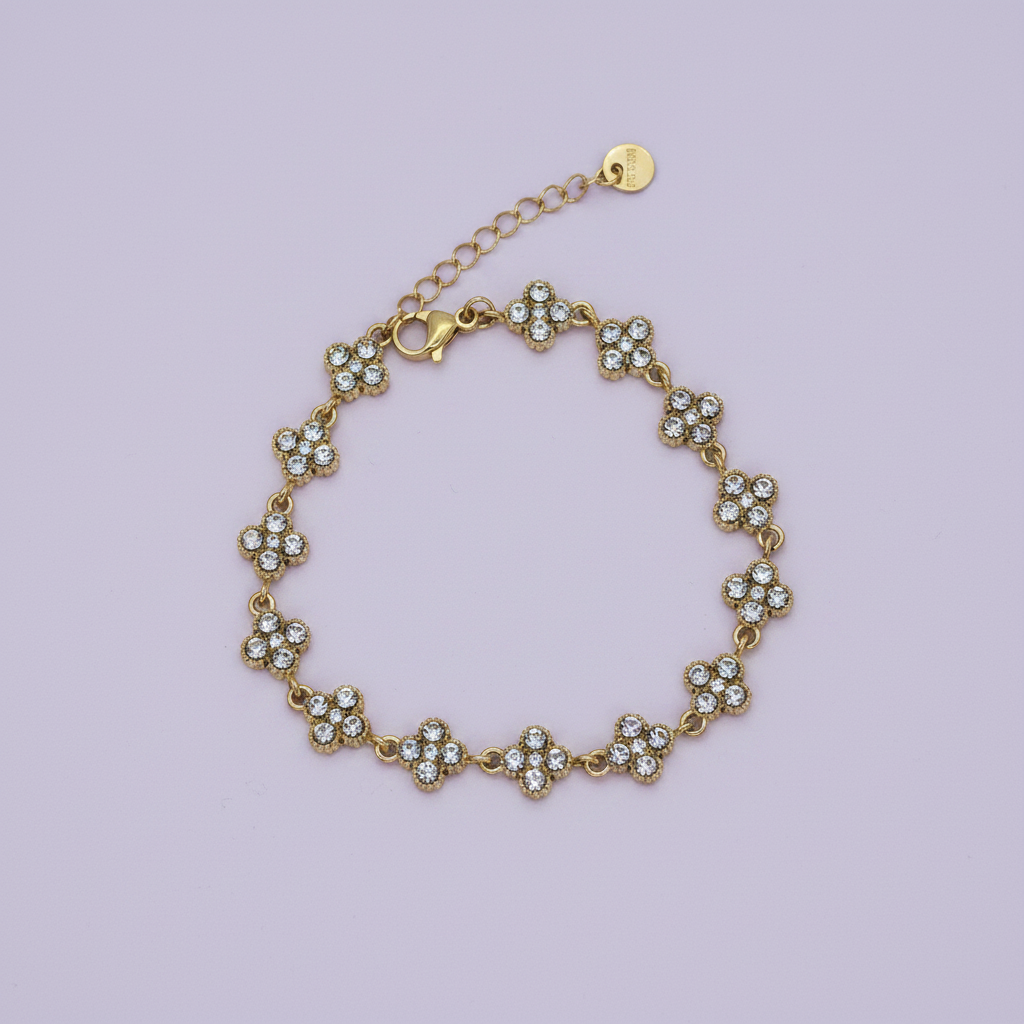 Bracelet Trèfles Cristaux