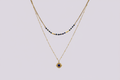 Collier Lapis Boussole double rang doré
