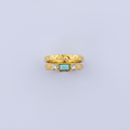 Bague double turquoise cristal fond lilas
